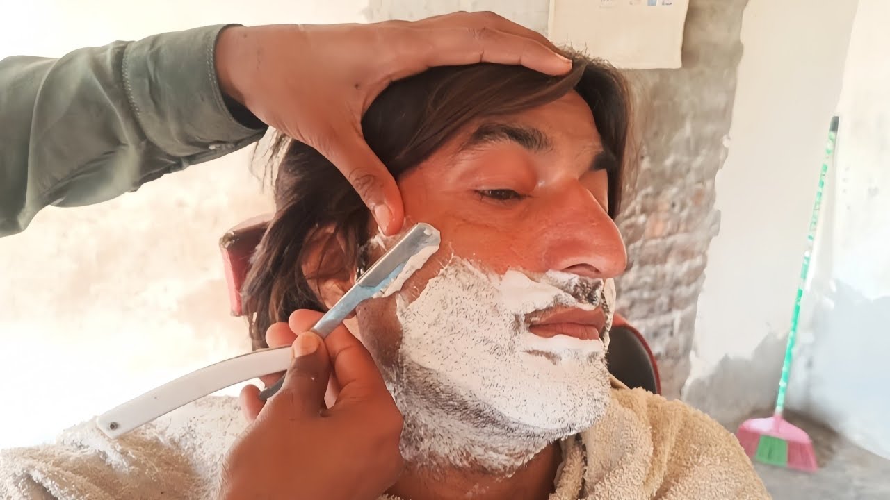 ASMR Fast Shave with straight Razor | Very Relaxing Shaving in Barbershop