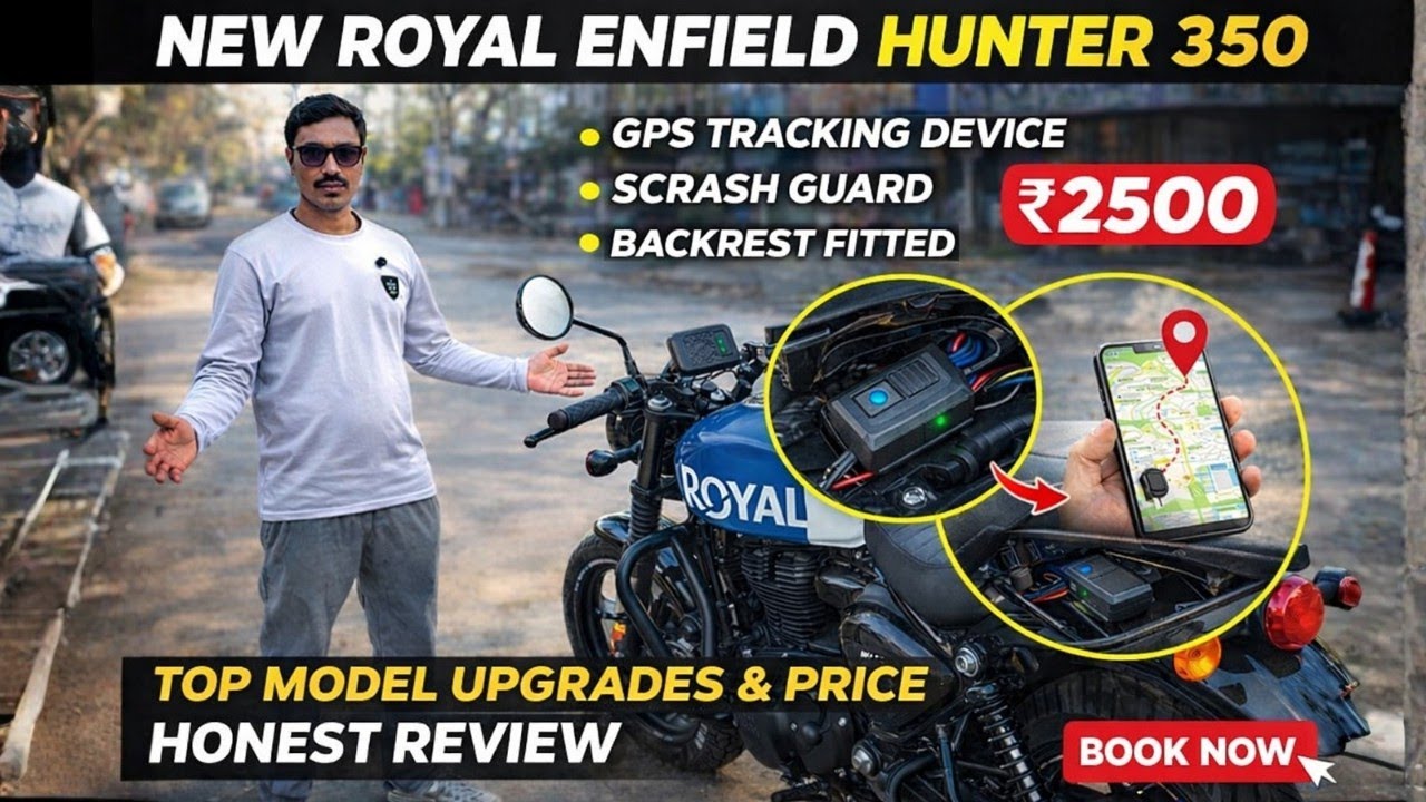Royal Enfield Hunter 350 GPS Tracker & Mods Price 2026 | Full Details #Hunter350 #RoyalEnfield