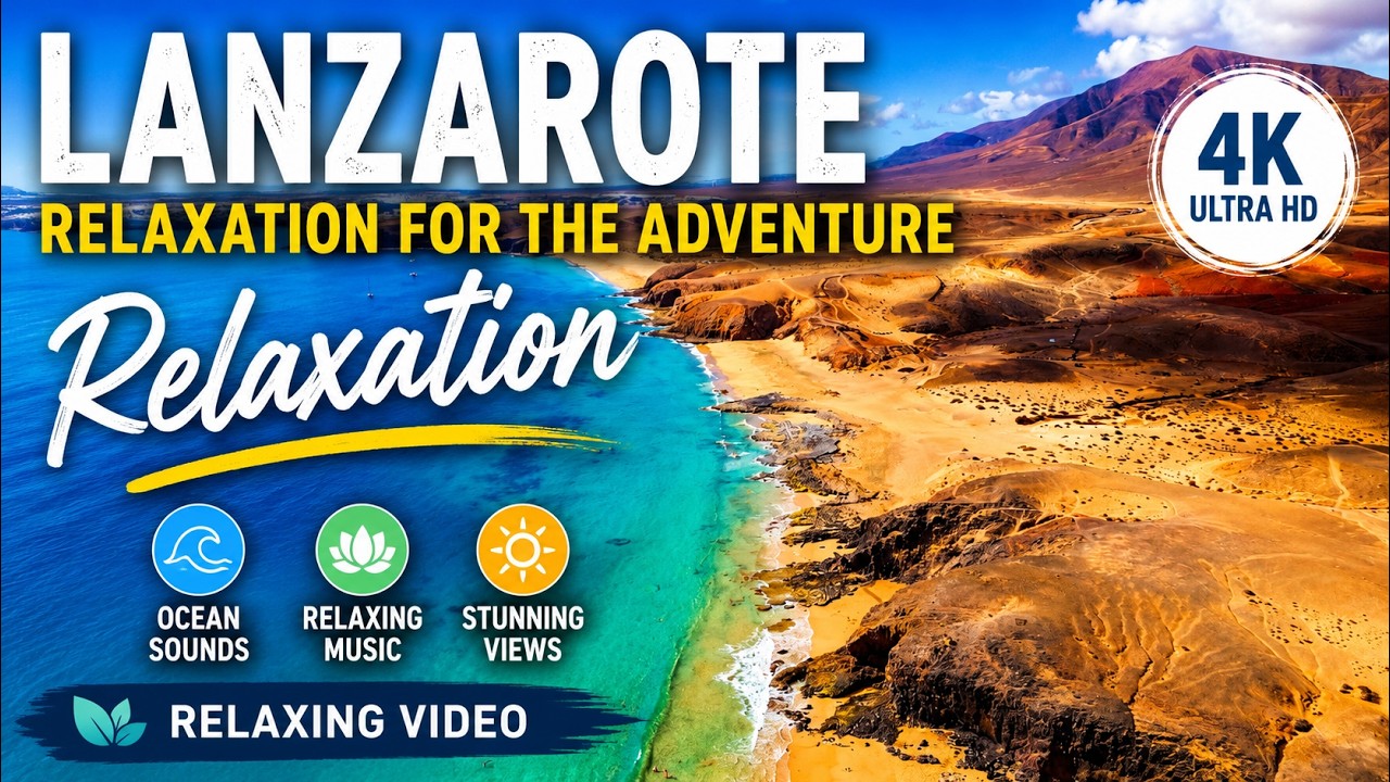 Lanzarote | Relaxing Ambient Music for Sleep, Focus, Meditation  #4k #lanzarote #dronefootage