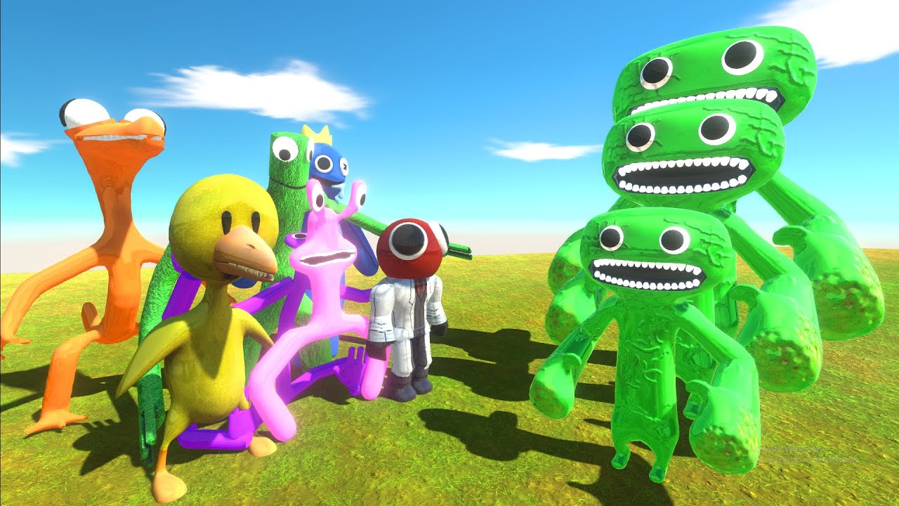Rainbow Friends Attack Diffezent Size Jumbo Josh - Animal Revolt Battle Simulator
