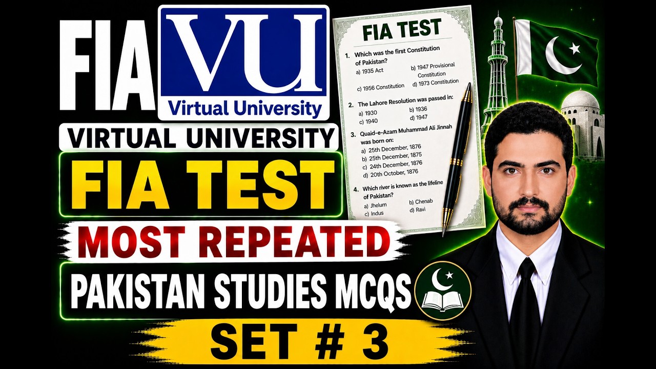 Virtual University FIA Recruitment Test &ndash; Pakistan Studies MCQs Assistant Sub Inspector 3
