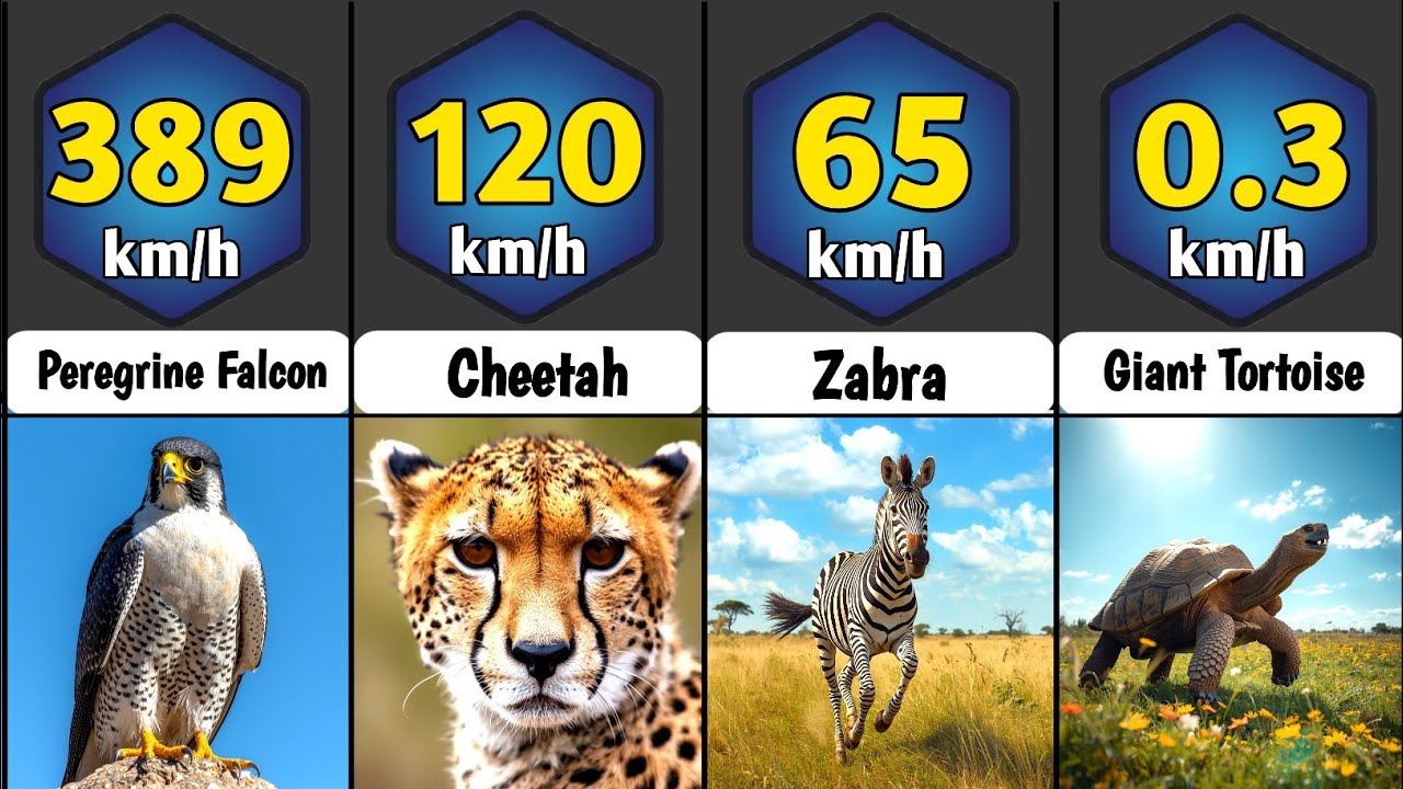 Animal Speed Comparison: WORLD'S FASTEST Animals Raced 🐇🐢🐎🐶🏁💨