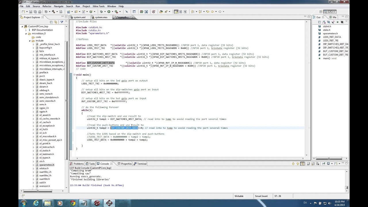 Xilinx XPS - Custom IP Part 3