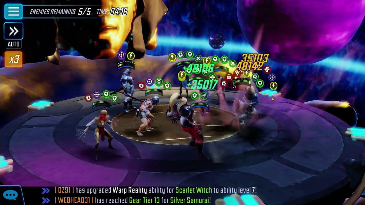 cosmic crucible room 5 cosmic catastrophe wakanda vs weapon x marvel strike force