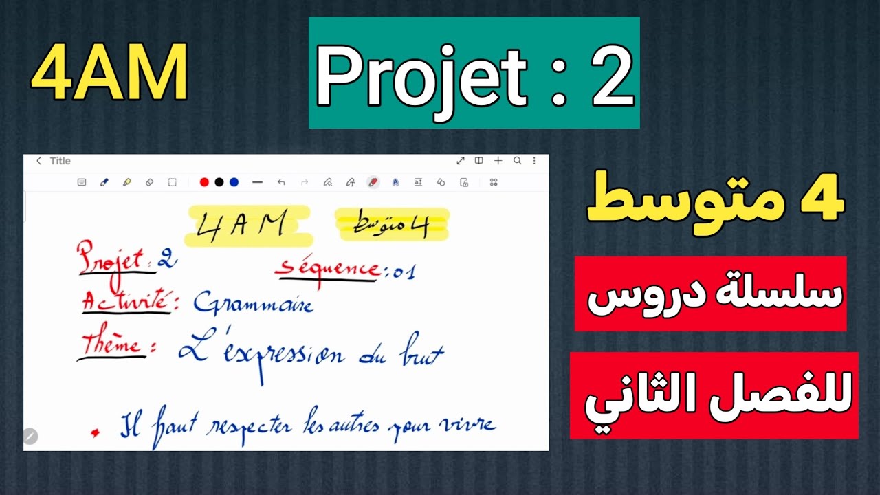 الفصل الثاني رابعة متوسط Projet 2 