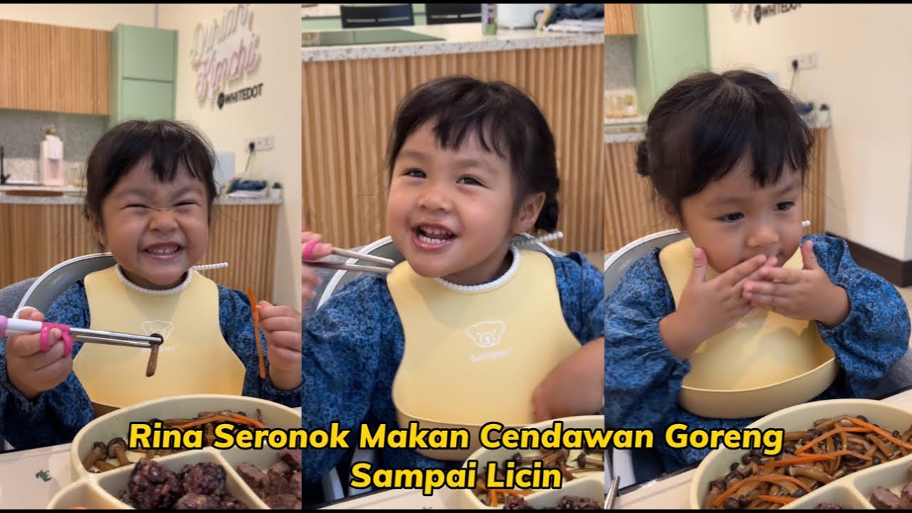 Rina Seronok Makan Cendawan Goreng Sampai Habis Licin