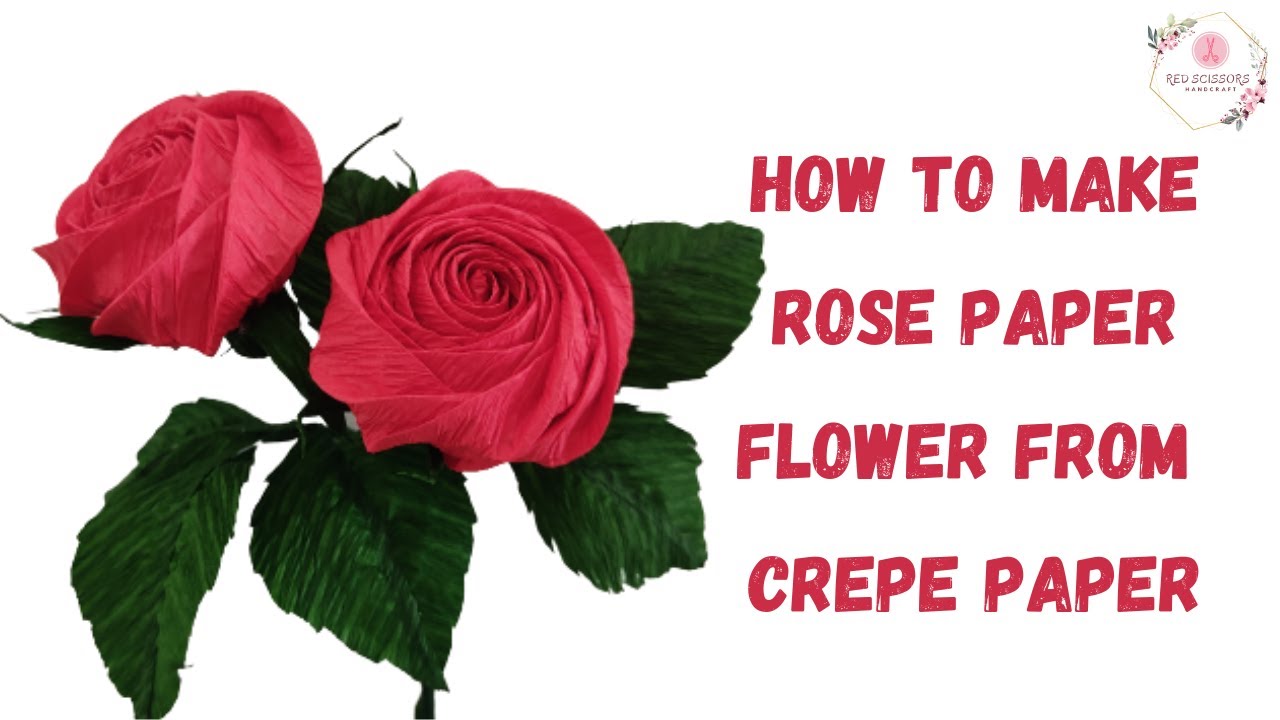 How to Make Rose Paper Flower From Crepe Paper | Twisted Rose Paper Flower | Rose Gemuk Tutorial