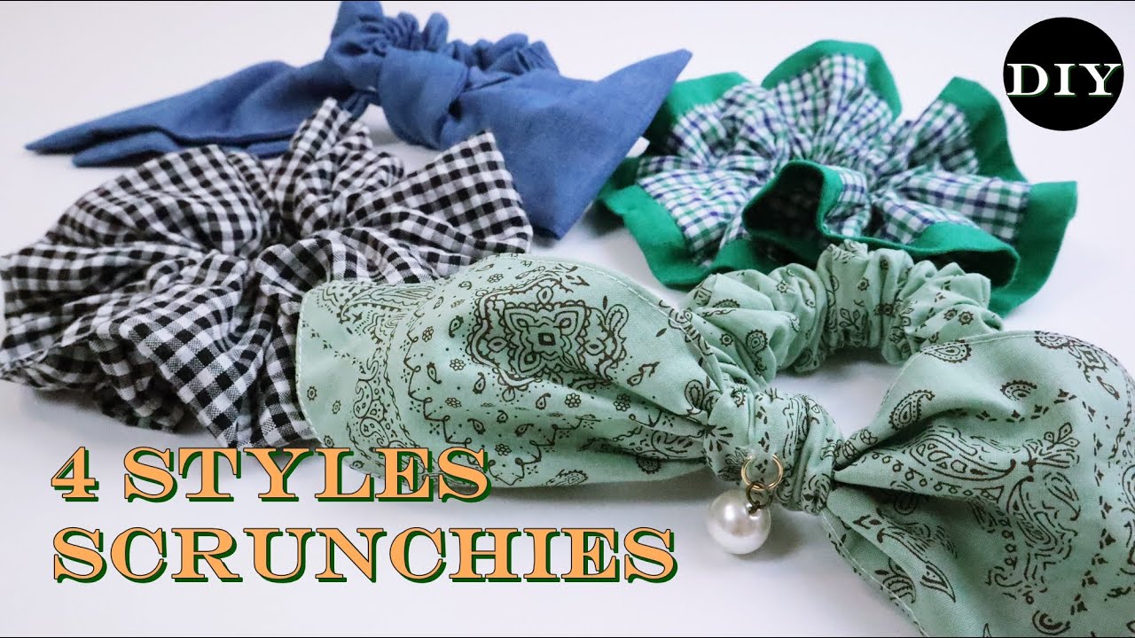 DIY/4가지 스타일 곱창밴드 만들기/hair scrunchies/hair band/헤어슈슈만들기/스크런치 만들기