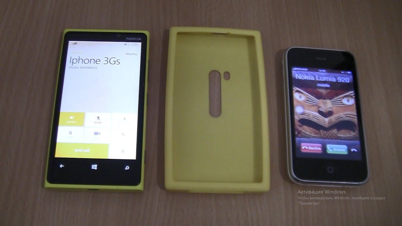 Incoming call & Outgoing call at the Same Time iPhone 3Gs White+Nokia Lumia 920