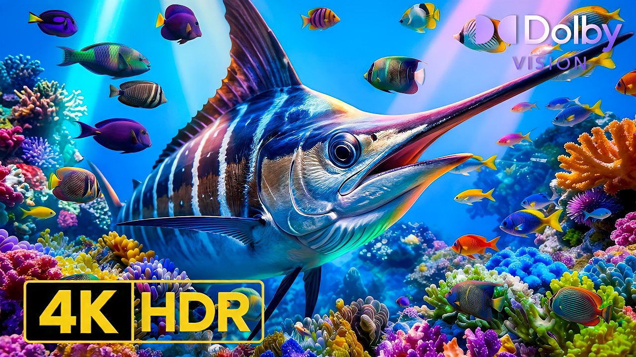 Tranquil Ocean Aquarium 4K 🐠✨ | Beautiful Fish Schools & Soft Ocean Waves