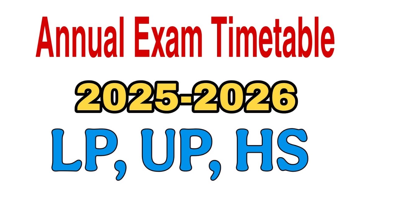 Annual exam timetable /2025-2026/Lp up hs/Scert