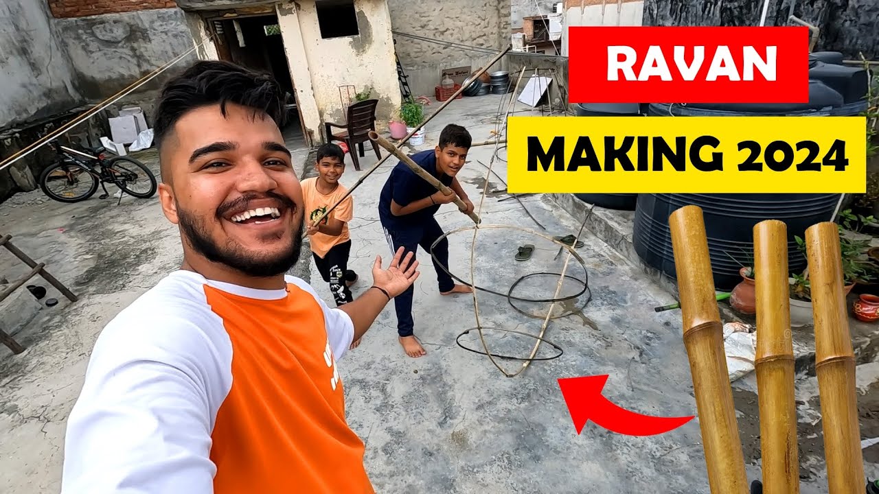 Ravan MAKING 2024 Delhi | Dussehra RAVAN Making with BAMBOO | How To MAKE Ravan With Bamboo