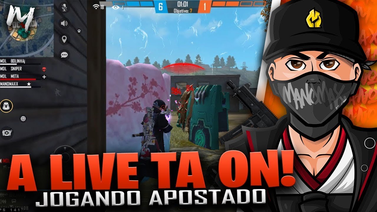 LIVE ON 🔴JOGANDO APOSTADO!🟣FREE FIRE AO VIVO!🟣FX MANOMAX 🟣 #manomax