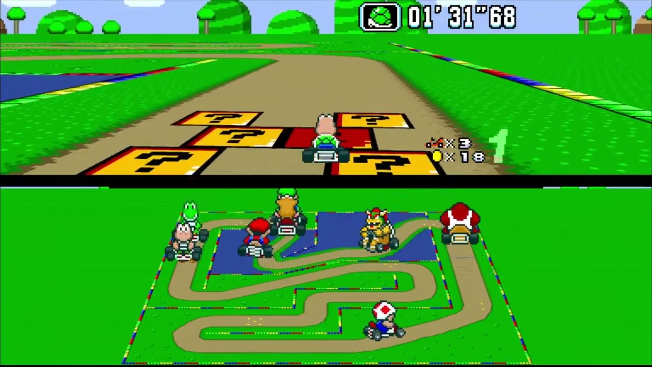 Super Mario Kart Hack: Limited 15 / in HD 16:9 / SNES / bsnes