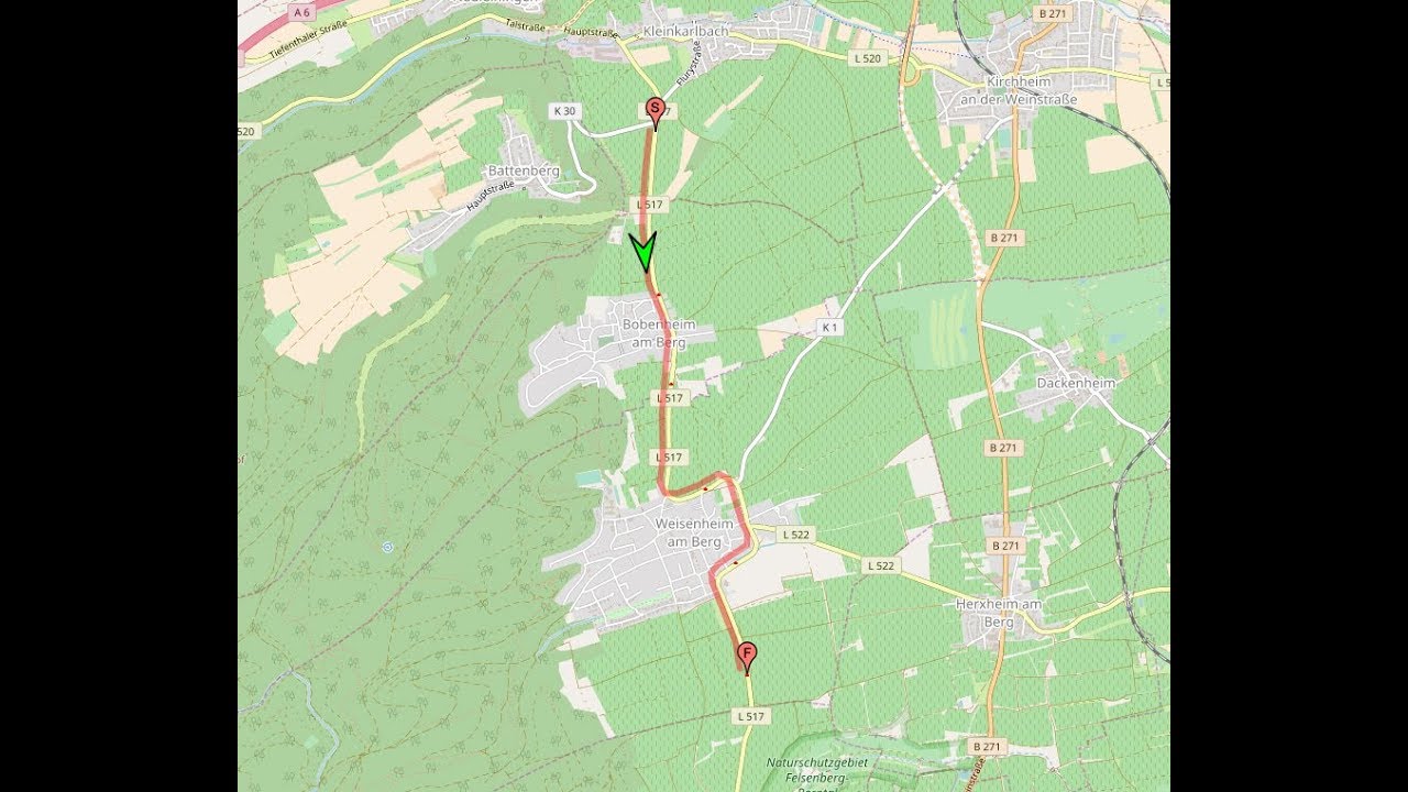 Ortsdurchfahrt in der Pfalz/DÜW: Bobenheim/Weisenheim (Nord rein, Süd raus)