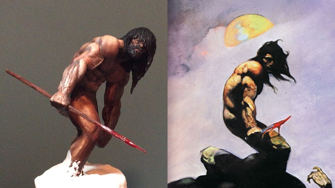 Making a Frank Frazetta Inspired Sculpture out of Polymer Clay