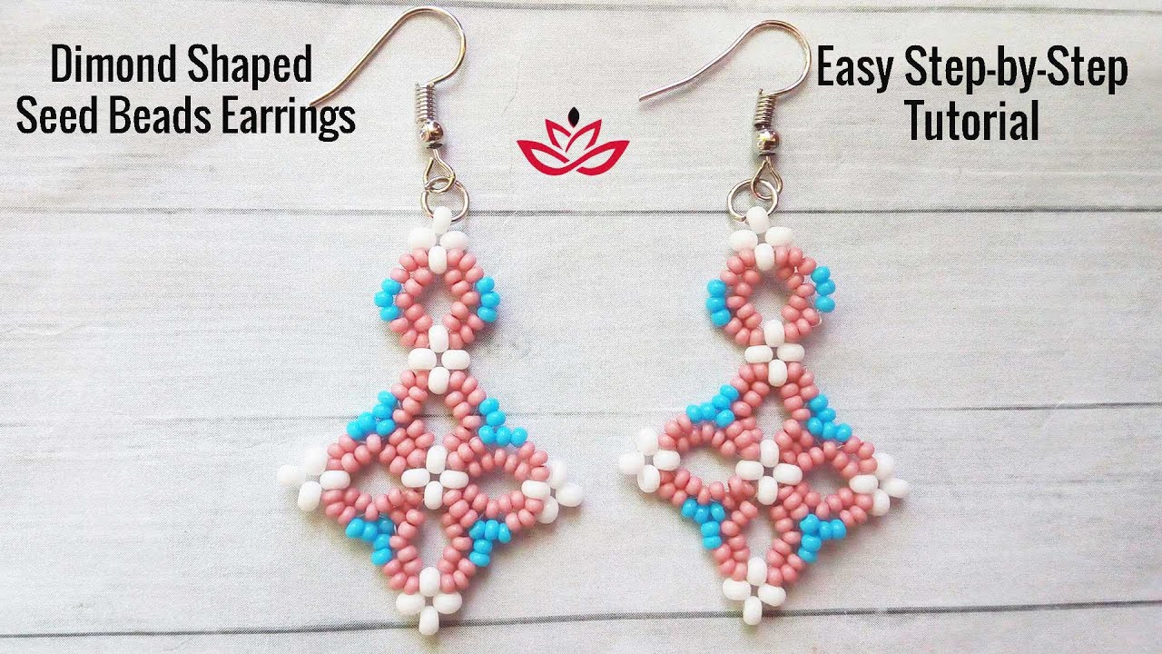 Diamond Shaped Seed Beads Earrings - Tutorial