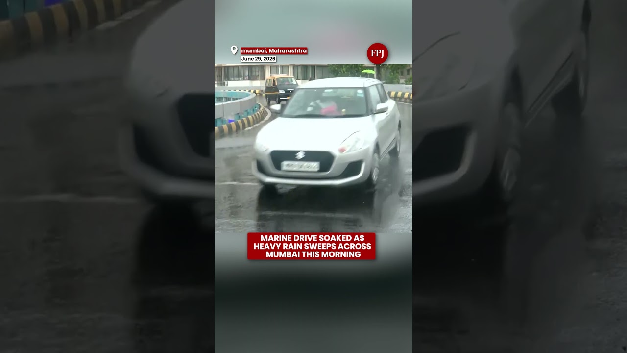 Heavy Rain Lashes Mumbai, Marine Drive Wakes Up to Monsoon Showers