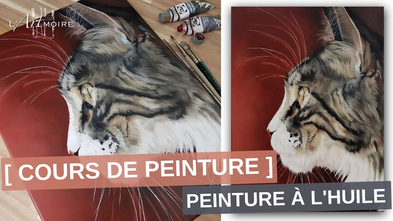 Comment peindre la fourrure d'un chat - Cours de peinture à l'huile | L'ARTmoire | Par Fanny Duhaime