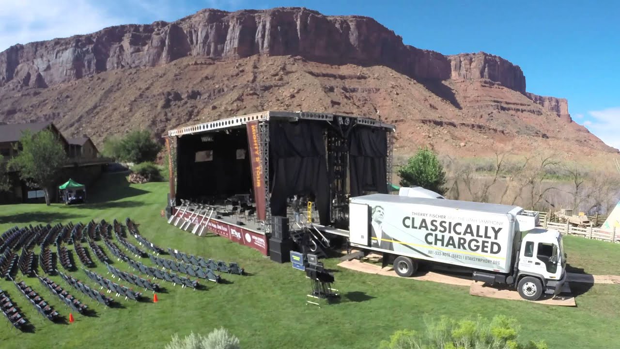 The Utah Symphony's Mighty 5 Tour: Stage Setup at Red Cliff