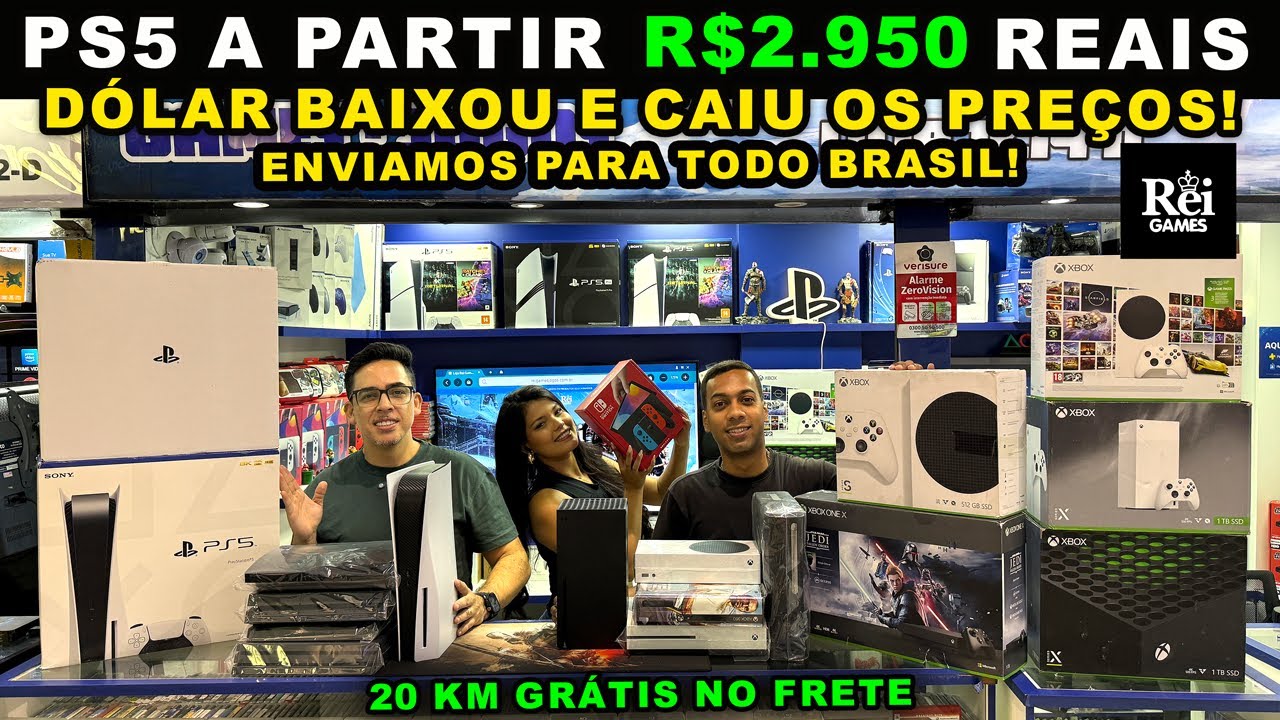 PS5 A PARTIR R$2.950 REAIS! DÓLAR BAIXOU E CAIU OS PREÇOS! REI GAMES SANTA IFIGÊNIA