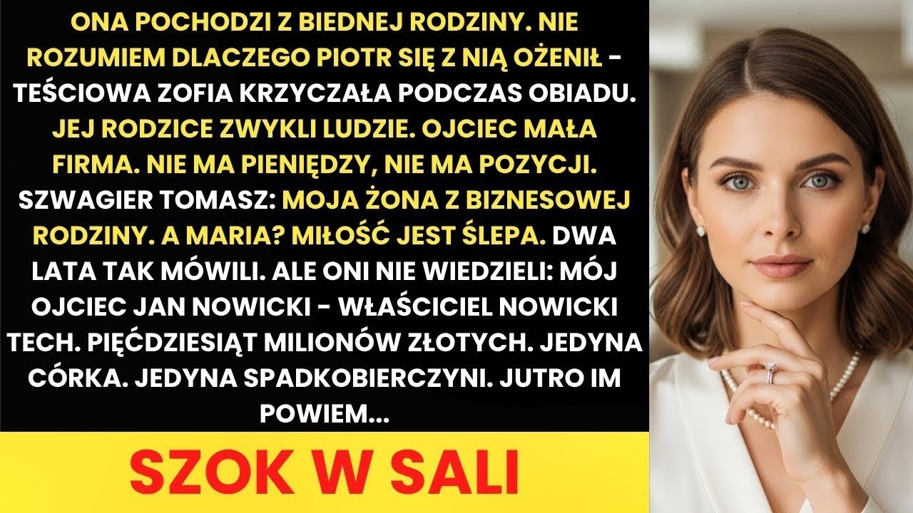 Teściowa  Z nizin, bez pieniędzy   Jestem spadkobierczynią firmy pięćdziesiąt milionów
