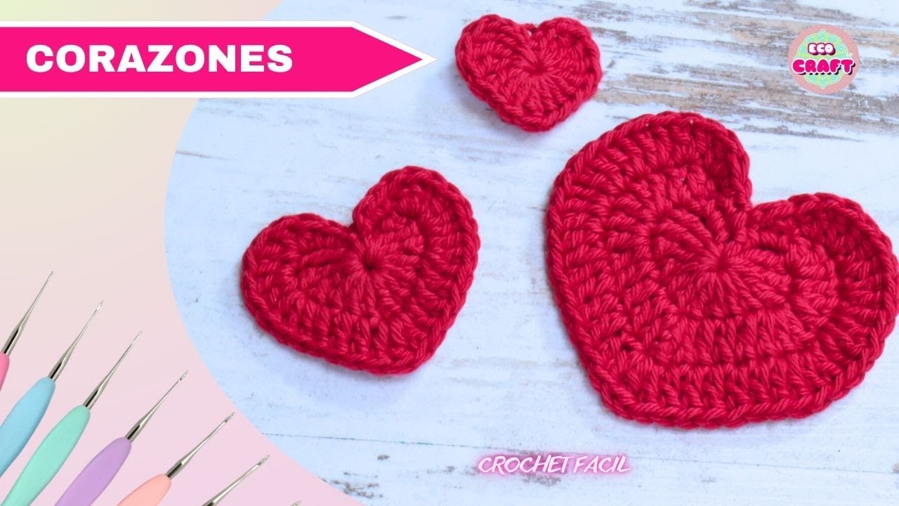 ❤️❤️❤️Como tejer un CORAZON a CROCHET plano