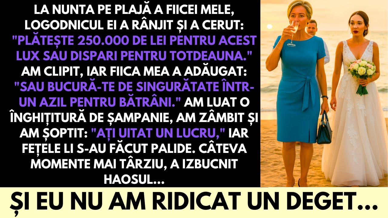 La Nunta Pe Plajă A Fiicei Mele, Logodnicul A Cerut 230.000 lei — Zâmbetul Meu L-A Prins Nepregătit