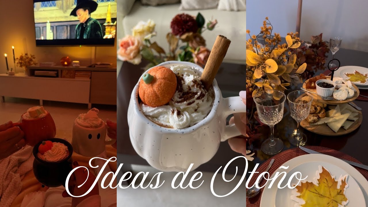 AUTUMN PARTY IDEAS.Bebidas de otoño/ Receta Pumpkin Spice latte🍂MOVIE NIGHT.Ideas de otoño