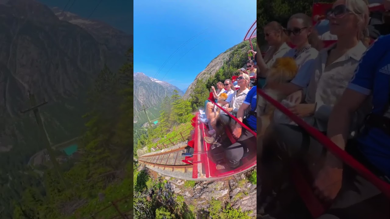 Steepest 'mountain coaster' in Europe😍 (Gelmerbahn, Switzerland🇨🇭)