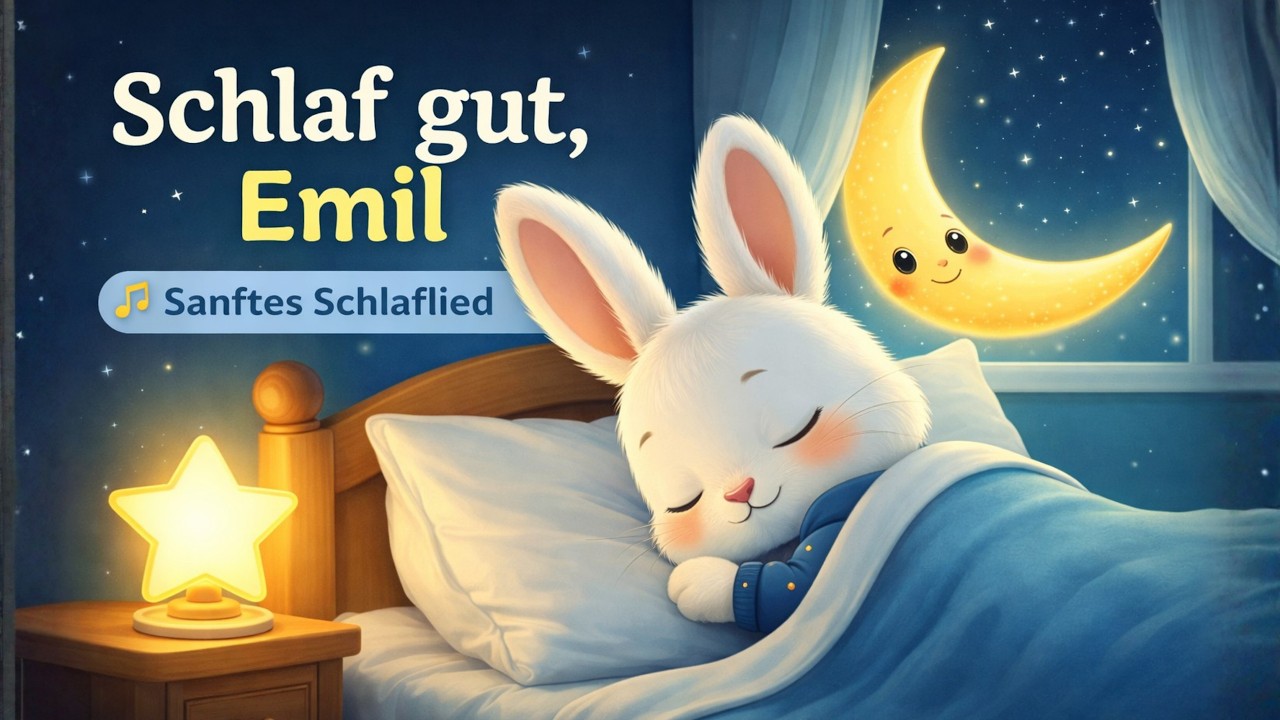 Schlaflied f&uuml;r Babys & Kinder 🌙 | Schlaf gut, Emil | Einschlafmusik, Gute Nacht Lied | #emilderhase