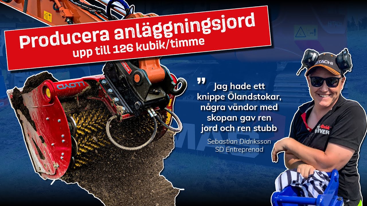 Sikta fram anläggningsjord med med Rotastar siktskopa