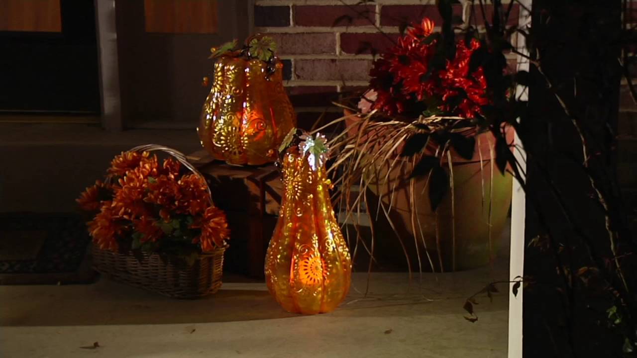 Indoor Outdoor Glazed Resin Harvest Luminary by HomeReflections on QVC
