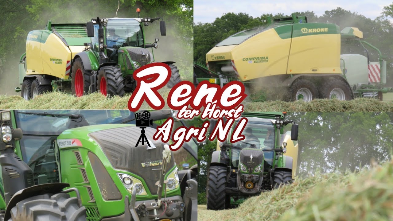 Pressing and Wraping Bales 2020 | Fendt 516 vario + Krone Comprima CF155XC plus | Visser | NL