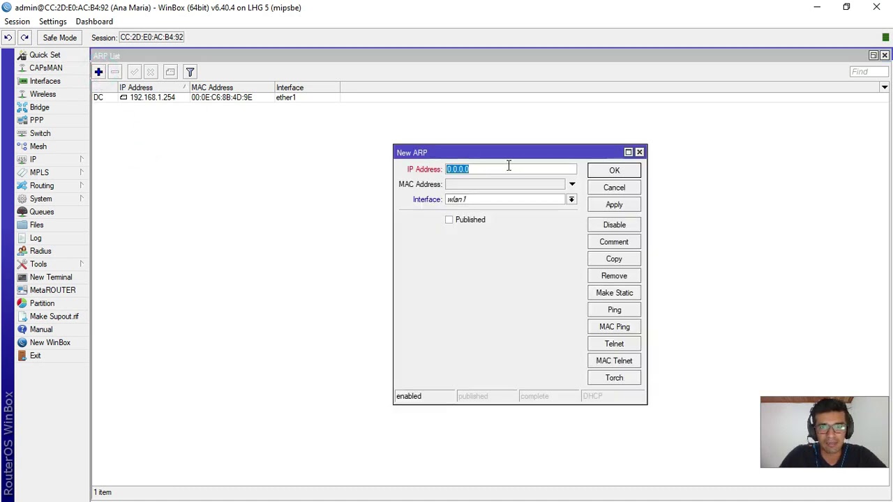Mikrotik configuracion ARP, Queues (Trafico Megas) e Interfaces