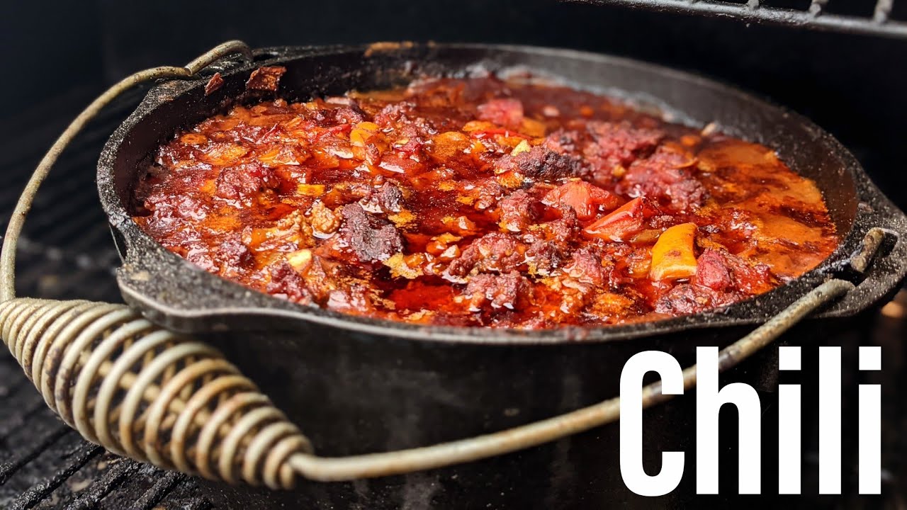 Homemade Slow Smoked Chili | Beef & Spicy Pork Sausage | Hickory