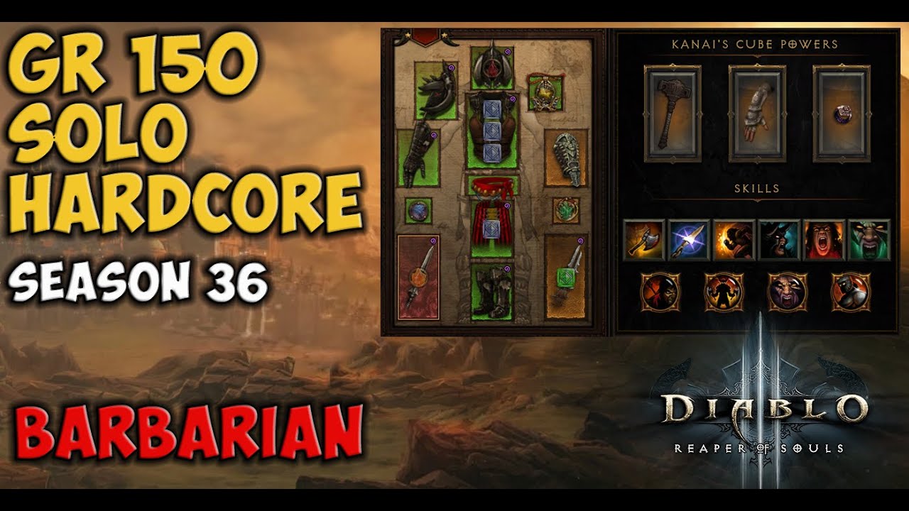Rank 1 GR 150 Raekor Barbarian Hardcore Solo Self Found Season 36