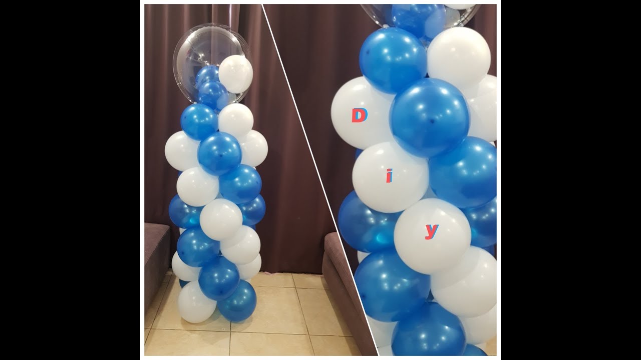 DIY easy balloon Tower ازاي نعمل عمود بالون بكل سهوله