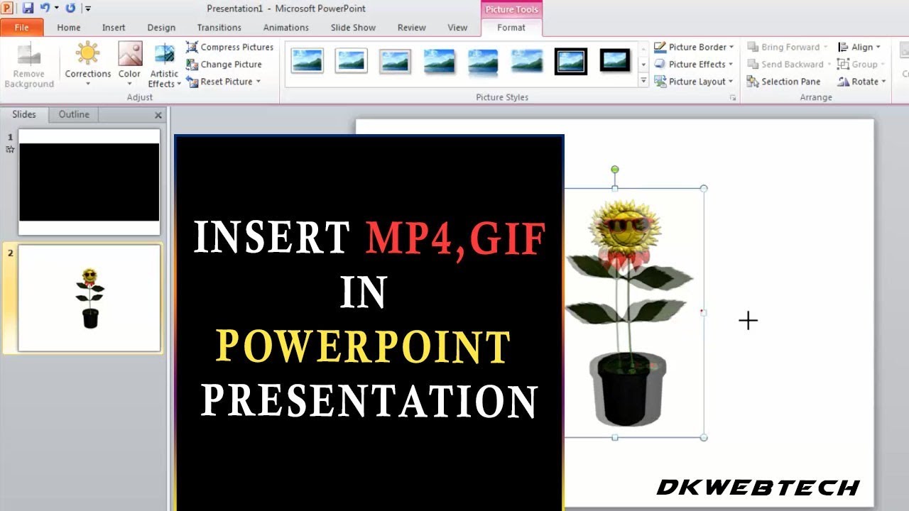 How to Insert Video or GIF Image in PowerPoint Presentation in Hindi