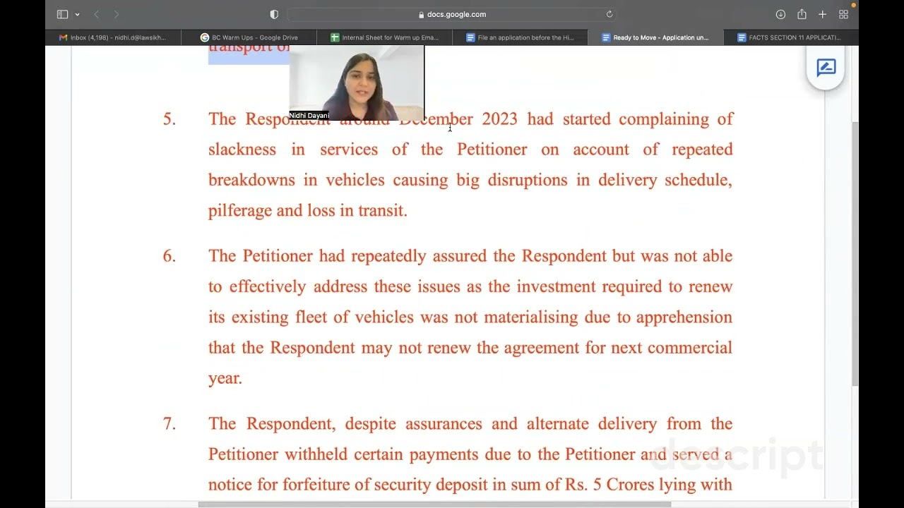 How to draft an Application under Section 11 of the Arbitration and Conciliation Act