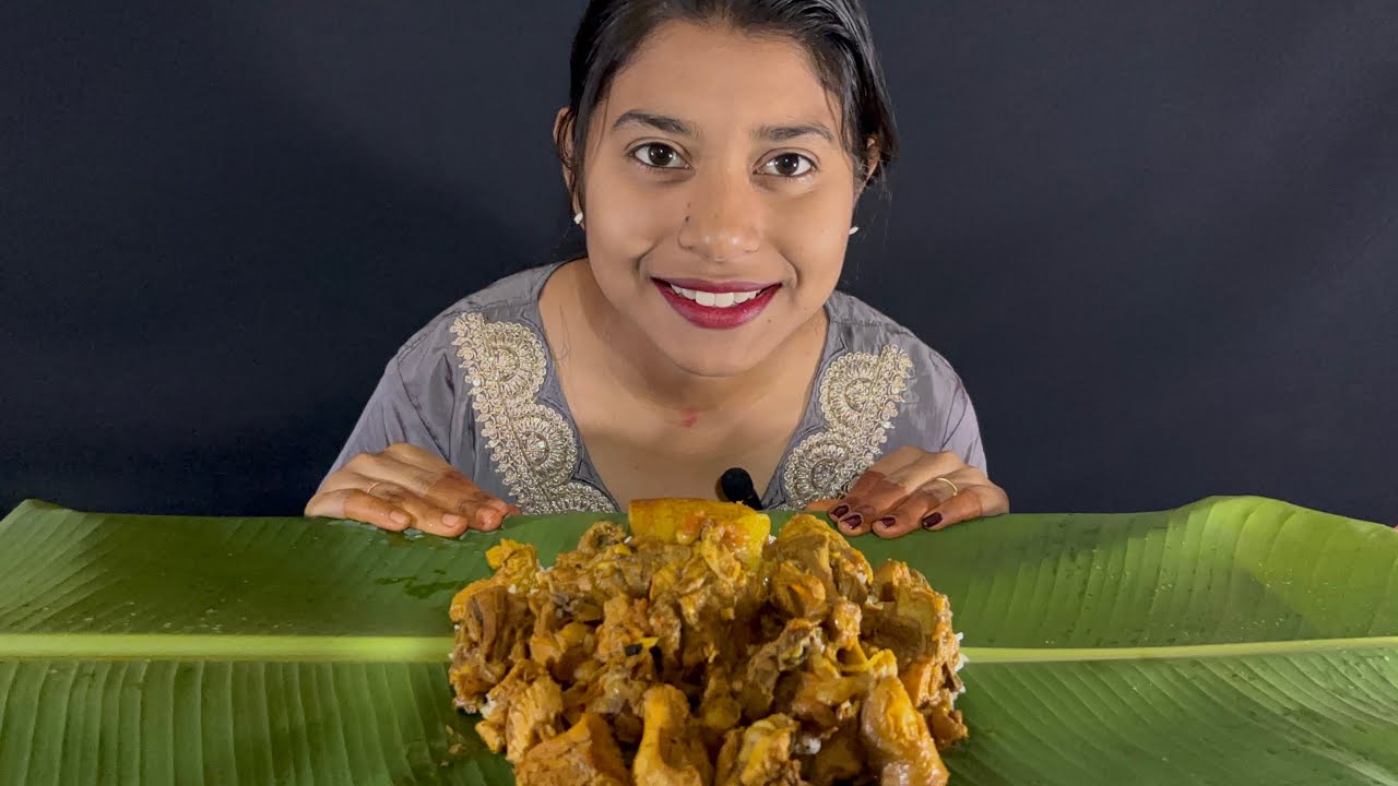 Eating,Rice With Spicy🥵ChickenCurry🤤