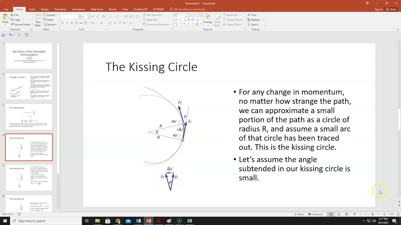 Centripetal force derivation
