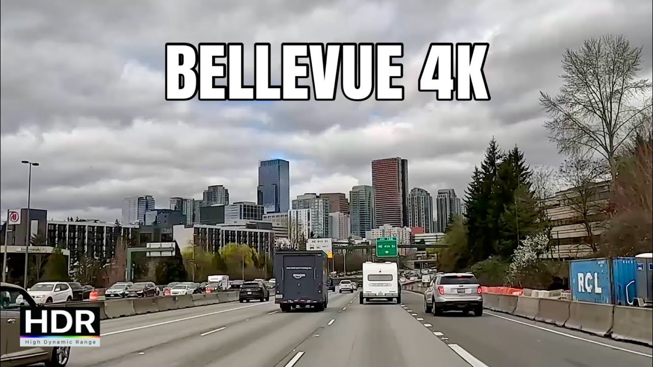 Sky Rise Bellevue, Washington Driving 4K || Bill Gates Neighborhood, Boeing, Microsoft