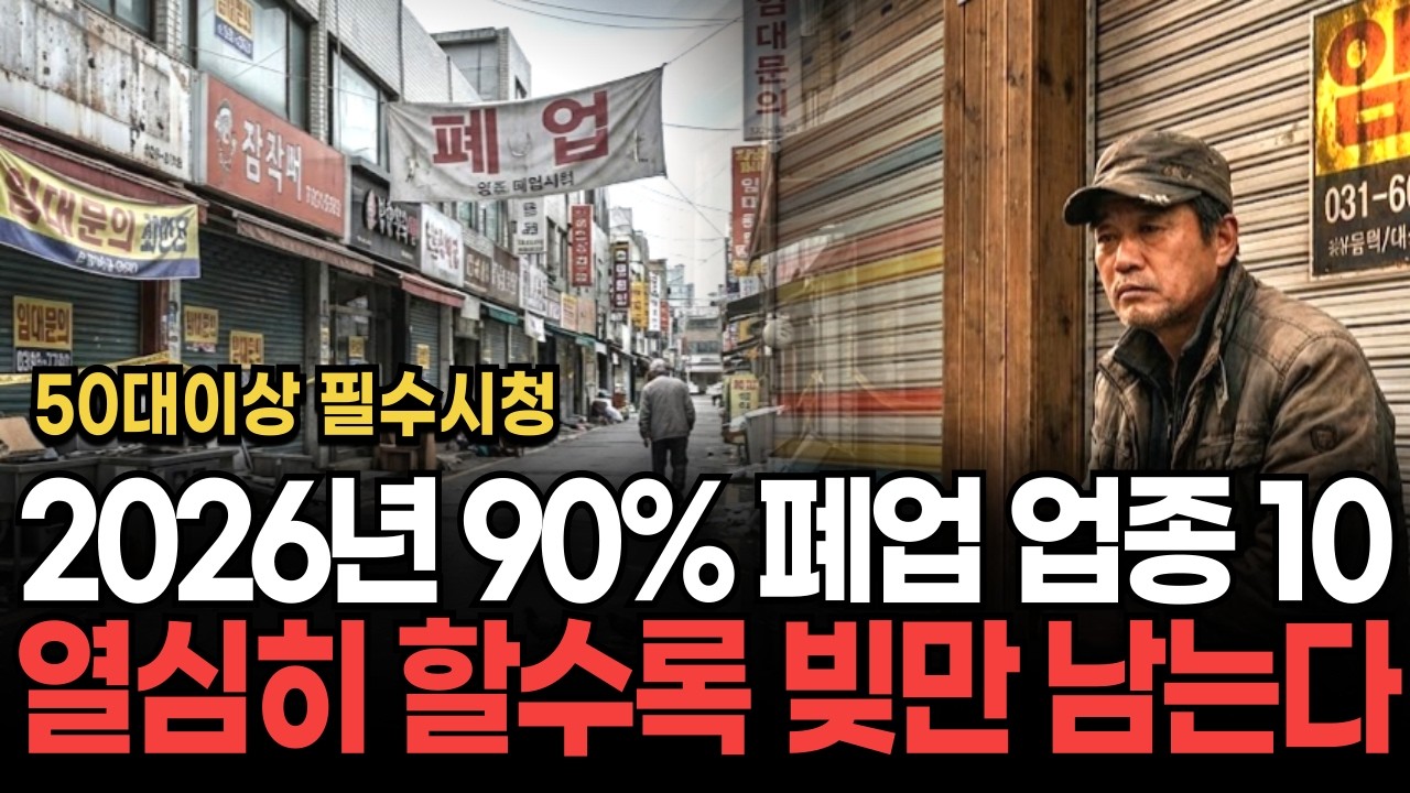 빚만 남는 자영업의 몰락, 2026년 절대 손대면 안되는 업종 10가지