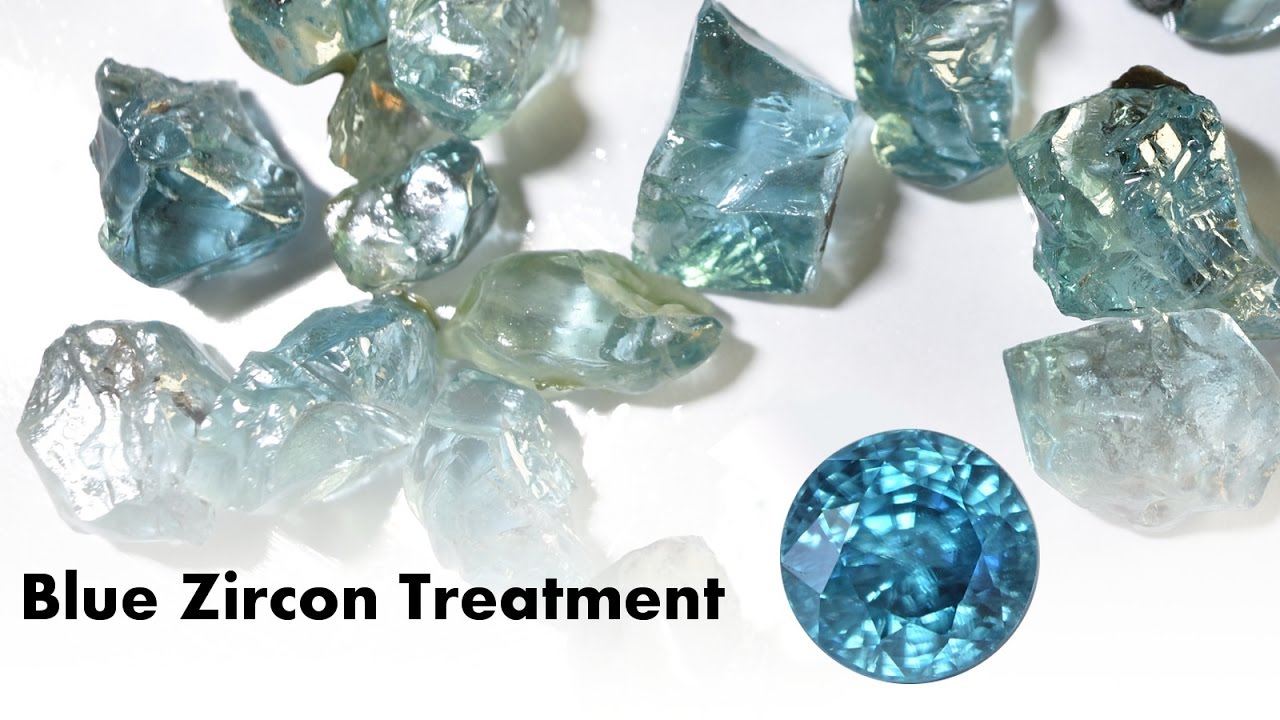 Blue Zircon Treatment the traditional way 2017 - Princess Gemstones