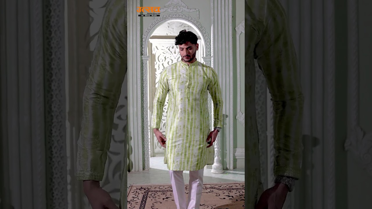 💚 Refresh your festive style with this elegant green kurta from Utsav Ethnic, Vadodara 💚
