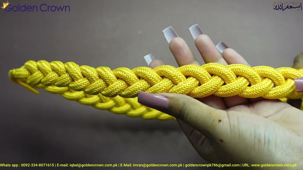 Military Shoulder Cord Nylon Gold, High Quality Aiguillette Gold, Tactical military shoulder cord