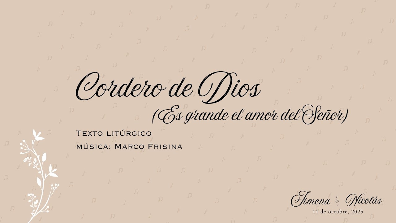 Cordero de Dios - Es grande el amor del Señor (Marco Frisina) – Tomás Mingardo | Vox Cordium