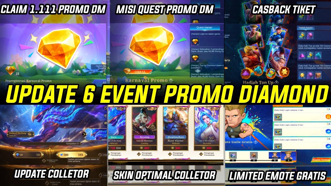 UPDATE 6 EVENT PROMO DIAMOND KUNING ! MISI QUEST PROMO DIAMOND KUNING CLAIM 1.111 PROMO DM