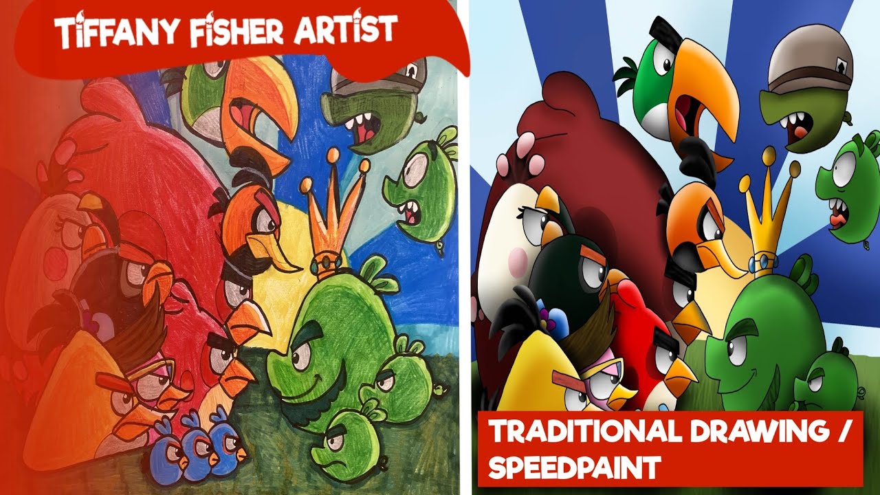 Tiffany: Angry Birds Edition 4th Anniversary Art Collab | Traditional Speed Drawing / Speedpaint